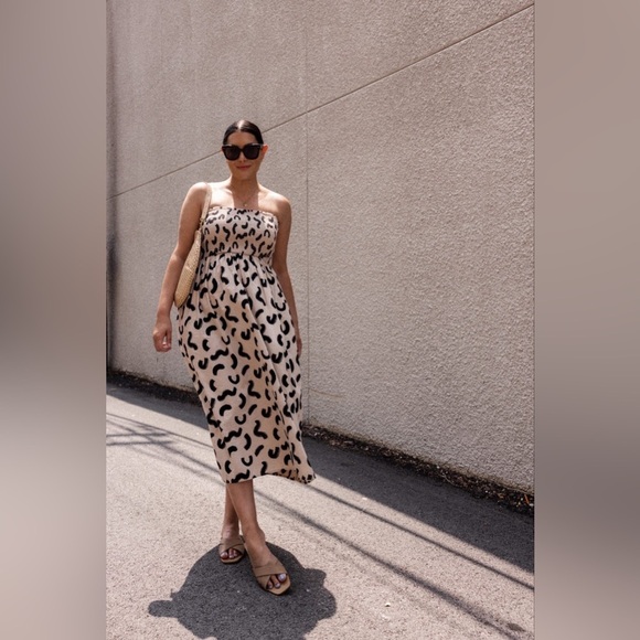 a new day Beige and Black Patterned Dress - Picture 1 of 11